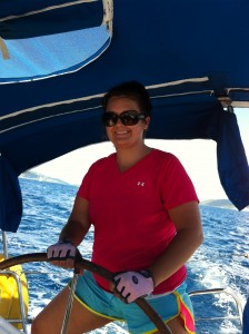 Skipper Anne developing leadership abilities on the first British Virgin Islands Project Team adventure in 2012.